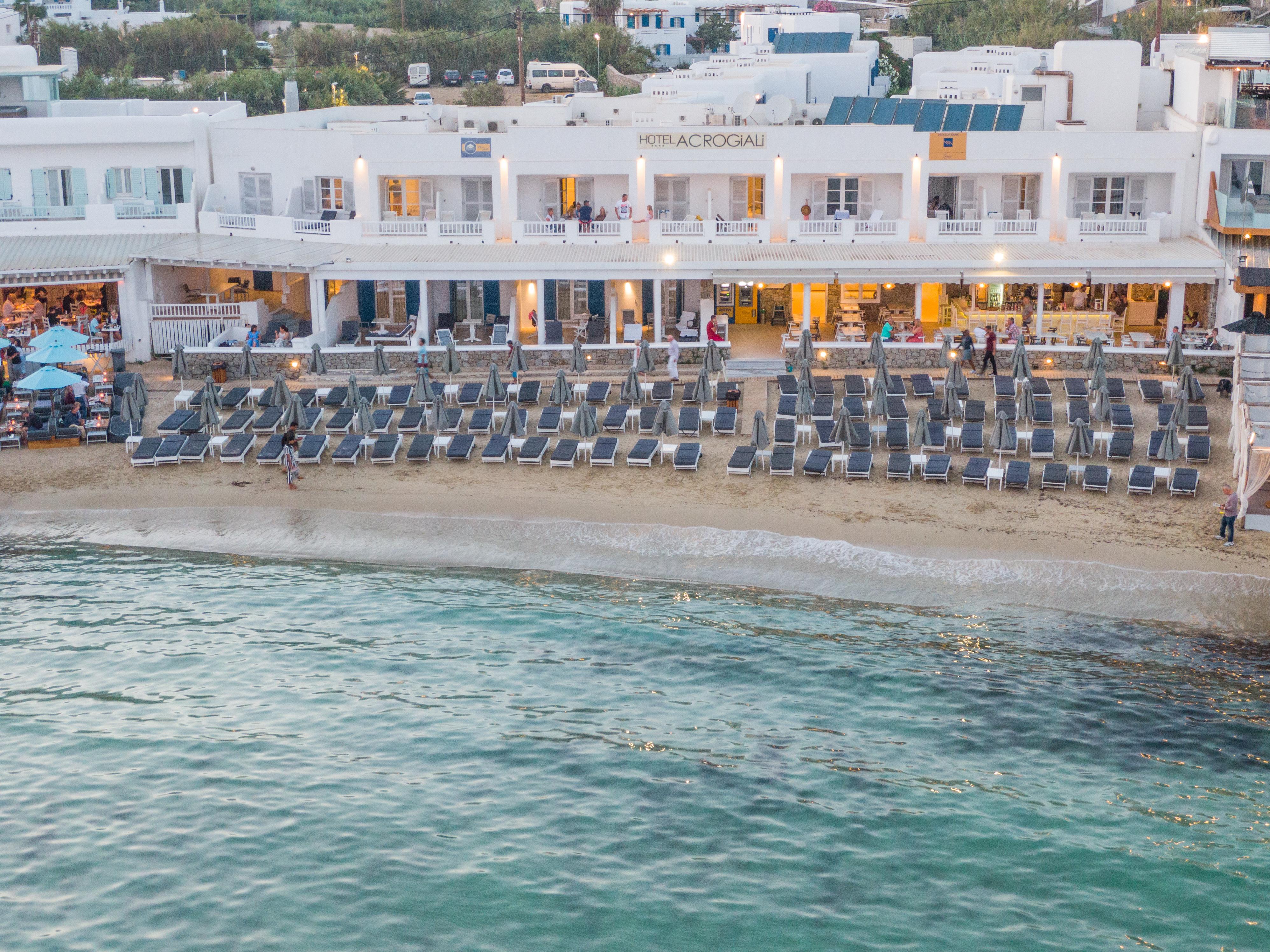 Acrogiali Beachfront Hotel Mykonos Platys Gialos  Ngoại thất bức ảnh